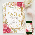 Sextio milstolpar | Modern Guld och Rosa 60:e föde Inbjudningar<br><div class="desc">Den här fantastiska designen kombinerar guld elegans med glitter gnistra och skapar en verkligt glamorös inbjudan som är perfekt för en milstolpe i firande. Oavsett om du planerar en intim samling eller en stor soirée, anger inbjudan tonen för en oförglömlig händelse. Ordna dina inbjudningar nu och låt festligheterna börja! Enkel...</div>