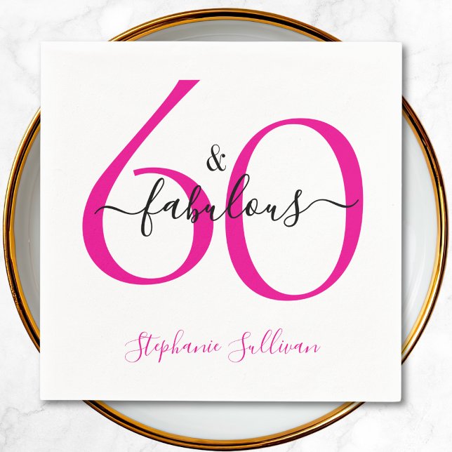 Sextio och fantastisk 60-års födelsedagsfest pappersservett (Skapare uppladdad)