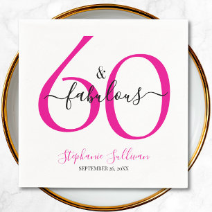 Sextio och fantastisk namn datum 60-årsfest pappersservett