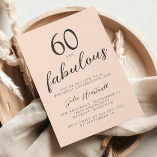 Sextio och fantastisk rosa 60-årsfest inbjudningar