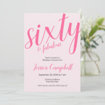 Sextio och fantastisk skrift Rosa 60-årsdag
