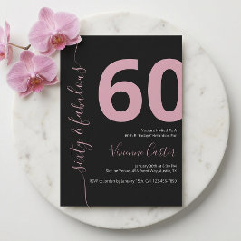Sextio och fantastisk skript Rosa 60-årsfest Inbjudningar