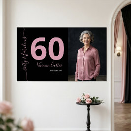 Sextio och fantastisk skript Rosa 60-årsfest Poster