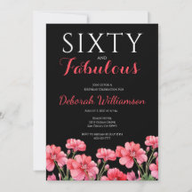 Sextio och fantastisk svart rosa 60-årsdag