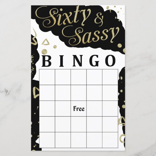 Sextio och sassy bingo-spel (Framsida)
