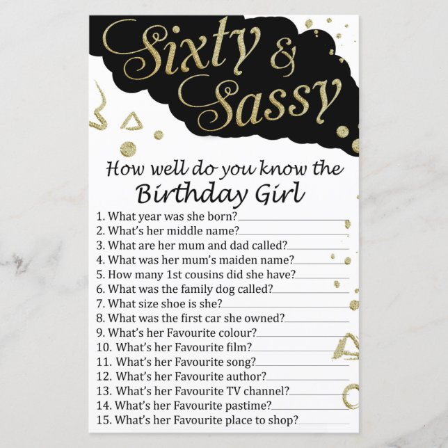 Sextio och sassy Hur bra vet du att du fyller år? (Framsida)