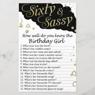 Sextio och sassy Hur bra vet du att du fyller år?