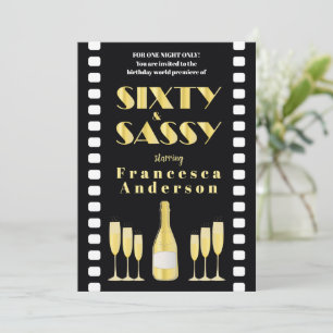 Sextio & Sassy Black Guld Champagne 20:e Movie Sti Inbjudningar