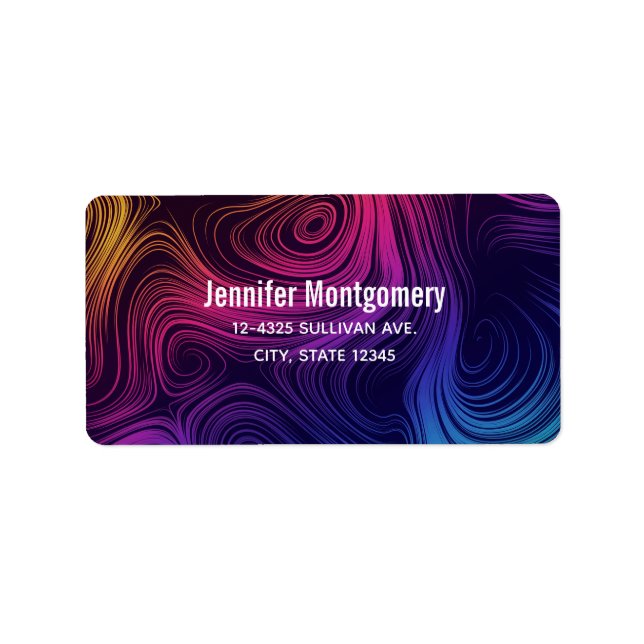 Sextio Vibe Circles & Swirls Coola Mönster Adressetikett (Framsidan)