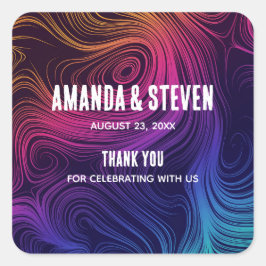 Sextio Vibe Circles & Swirls Coola Mönster Bröllop Fyrkantigt Klistermärke