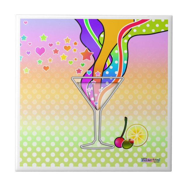SEXTITETER POP ART STIL MARTINI KAKELPLATTA (Framsidan)