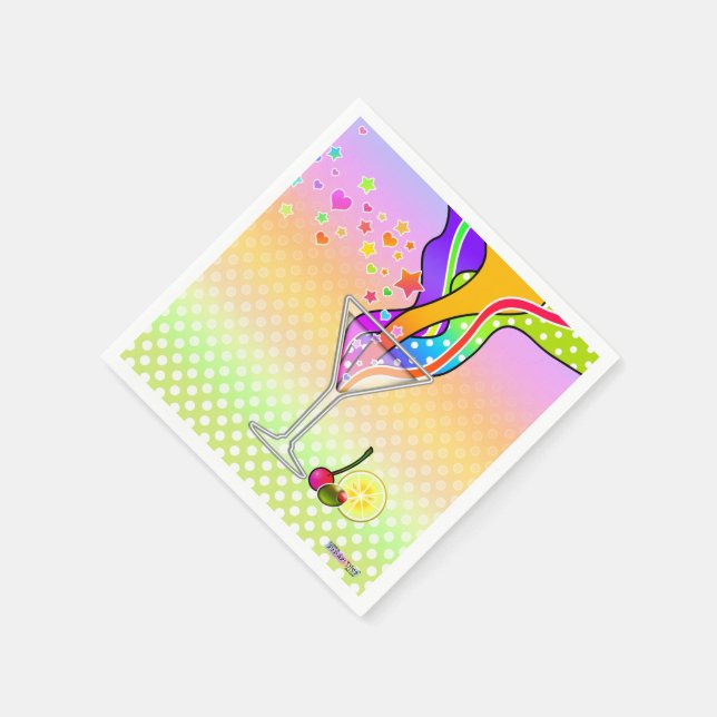 SEXTITETER POP ART STIL MARTINI PAPPERSSERVETT (Hörn)