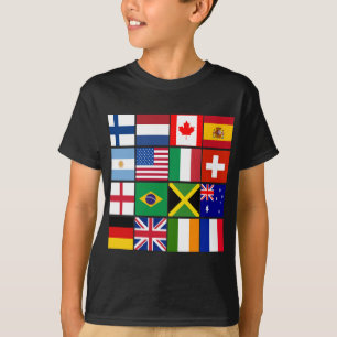Sexton flaggor av många nationT-tröja, muggar, m T Shirt
