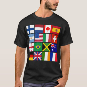 Sexton flaggor av många nationT-tröja, muggar, m T Shirt