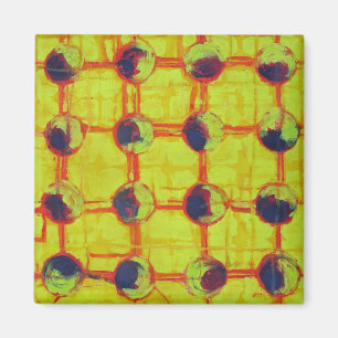 Sexton Hetter Fiery Gult Sol Abstrakt Magnet