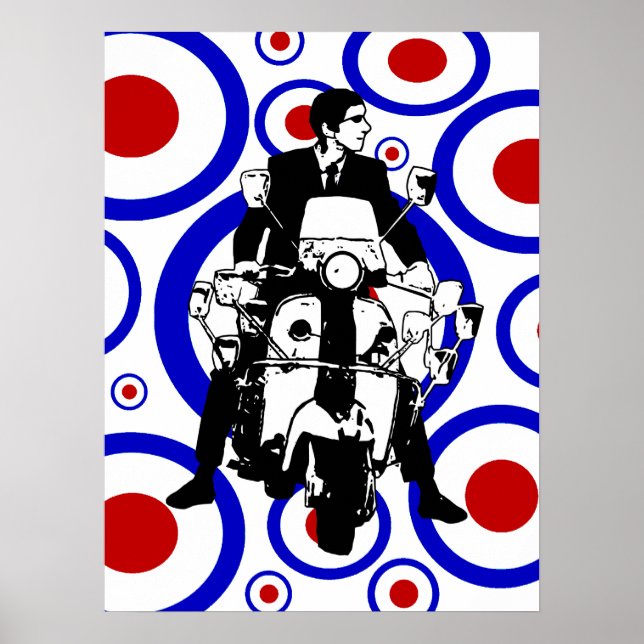 Sexton Mod med skotrar på retrocirklar Poster (Framsidan)