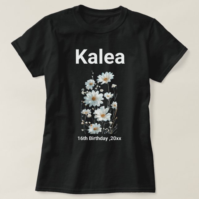 Sexton och Fabulous: Kalea födelsedag T Shirt (Design framsida)