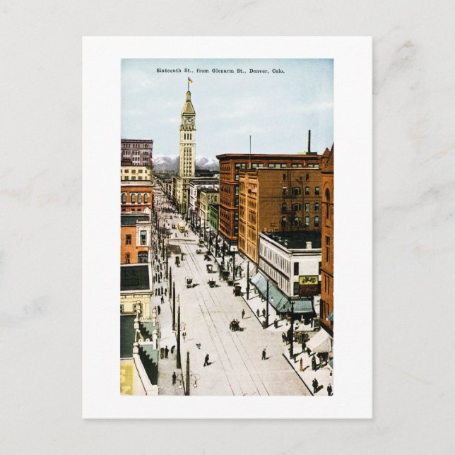 Sextonde gatan från Glenarm Street, Denver, Colo Vykort (Framsida)