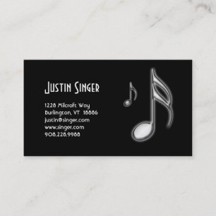 Sextonde musik & åtta noterar visitkorten visitkort