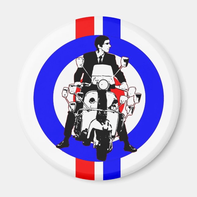 Sexttio Scooter Rideron target och rand Magnet (Framsidan)