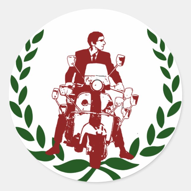 Sextty Scooter Rider Italia Runt Klistermärke (Framsida)