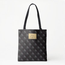 Sexy Black Leather Quilted Goemtric Mönster Namn
