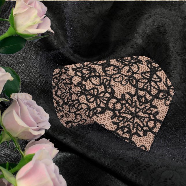 Sexy Black Snöre Finet på beige-rosa eller valfri  Slips (Skapare uppladdad)