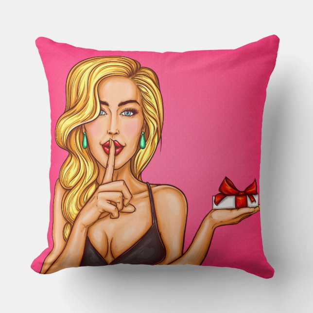 Sexy Blond Girl Dekorativ kudde (Framsida)