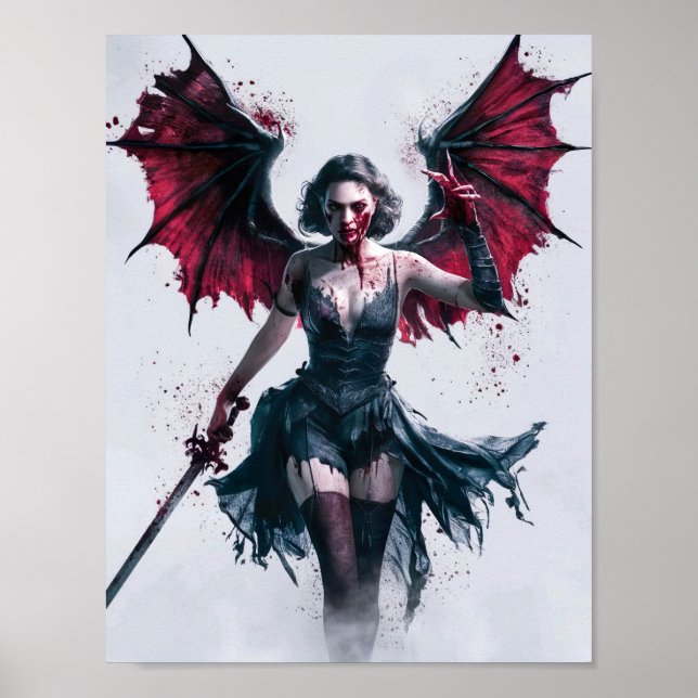 Sexy Bloody Vampire Warrior Poster (Framsidan)