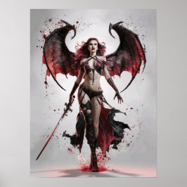 Sexy Bloody Vampire Warrior stod Majesstiskt Poster