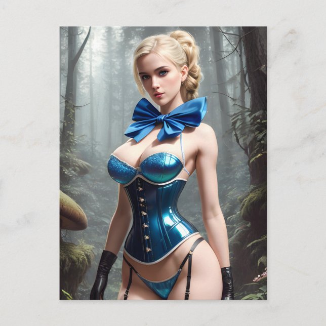 Sexy Blue Lingerie Vykort (Framsida)