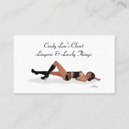 Sexy Brunette Pinup Girl Affärskort Sleeping Visitkort