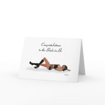 Sexy Brunette Pinup Girl Bachelorette Party Card