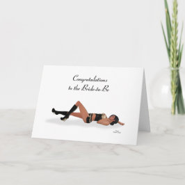 Sexy Brunette Pinup Girl Bachelorette Party Card Kort