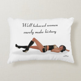 Sexy Brunette Pinup Girl Sleeping accent Pillow Prydnadskudde