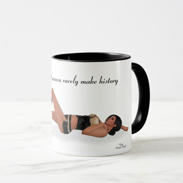 Sexy Brunette Pinup Girl Sleeping Coffee Mugg (Framsida höger)