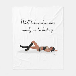 Sexy Brunette Pinup Girl Sleeping Fleece Blanket