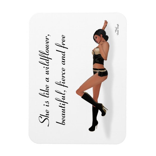 Sexy Brunette Pinup Girl Sleeping Flexible Magnet (Vertikal)