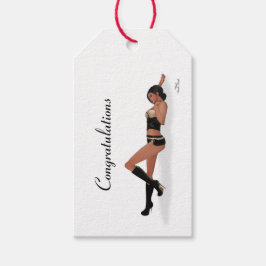 Sexy Brunette Pinup Girl Sleeping Gift Märkre Presentetikett