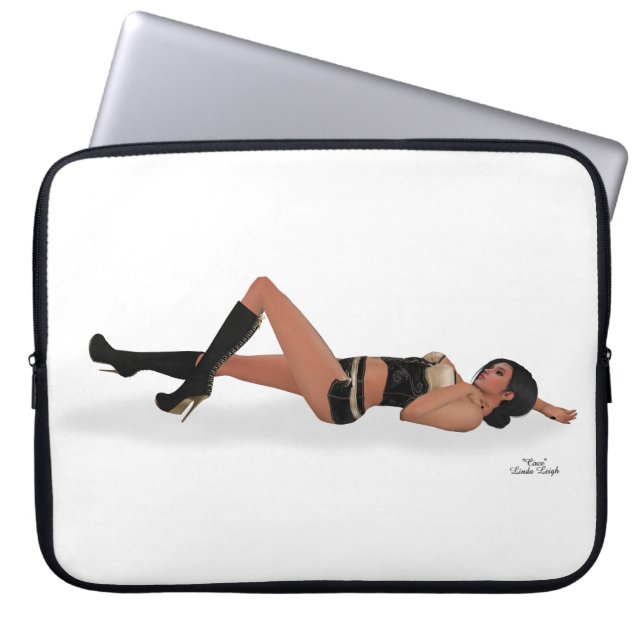 Sexy Brunette Pinup Girl Sleeping Laptop sleeve (Framsidan)