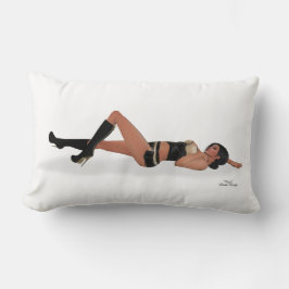 Sexy Brunette Pinup Girl Sleeping Lumbar Pillow Lumbarkudde