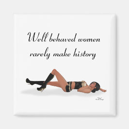 Sexy Brunette Pinup Girl Sleeping Magnet