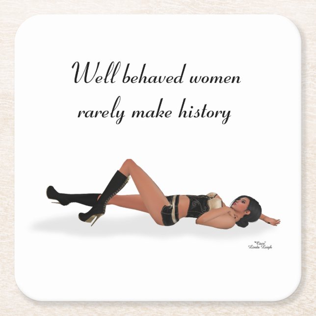 Sexy Brunette Pinup Girl Sleeping Papper Underlägg (Framsidan)