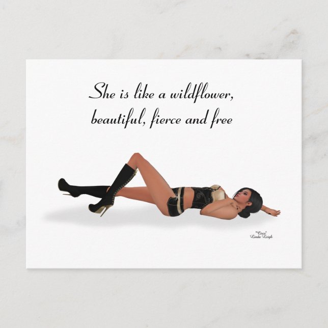 Sexy Brunette Pinup Girl Sleeping Postcard Vykort (Framsida)