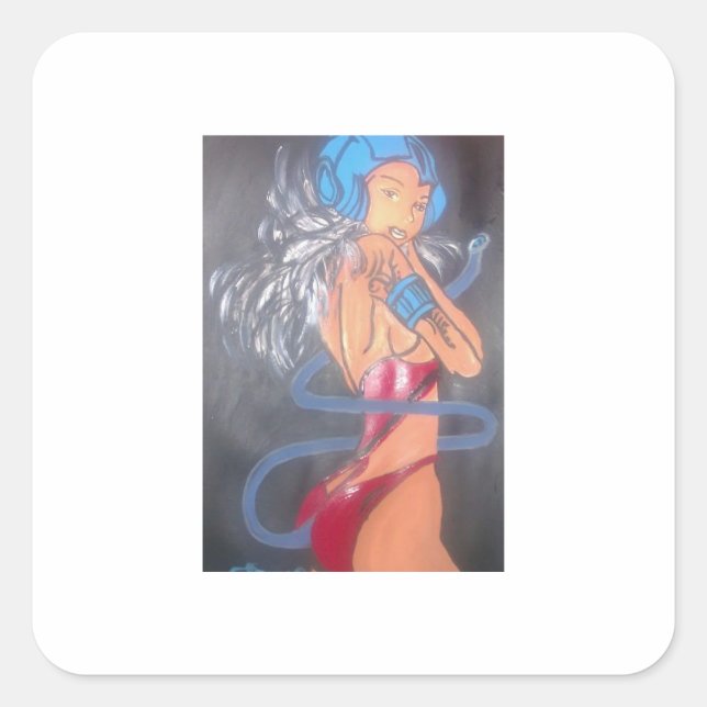 Sexy Bunny Fyrkantigt Klistermärke (Framsida)