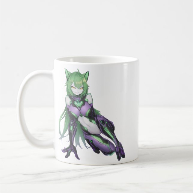 Sexy Devilish Anime Catgirl Kaffemugg (Vänster)