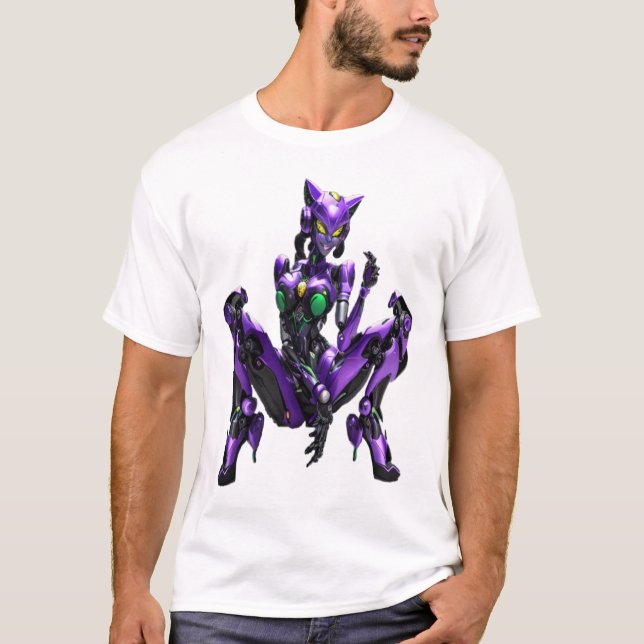 Sexy evangelion catgirl android t shirt (Framsida)