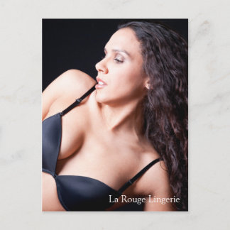 Sexy female-modell med svart Lingerie-vykort Vykort