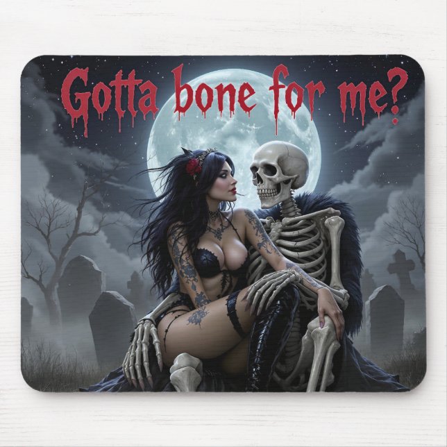 Sexy Halloween Mousepad- "Got a Bone for Me ?" Musmatta (Framsidan)