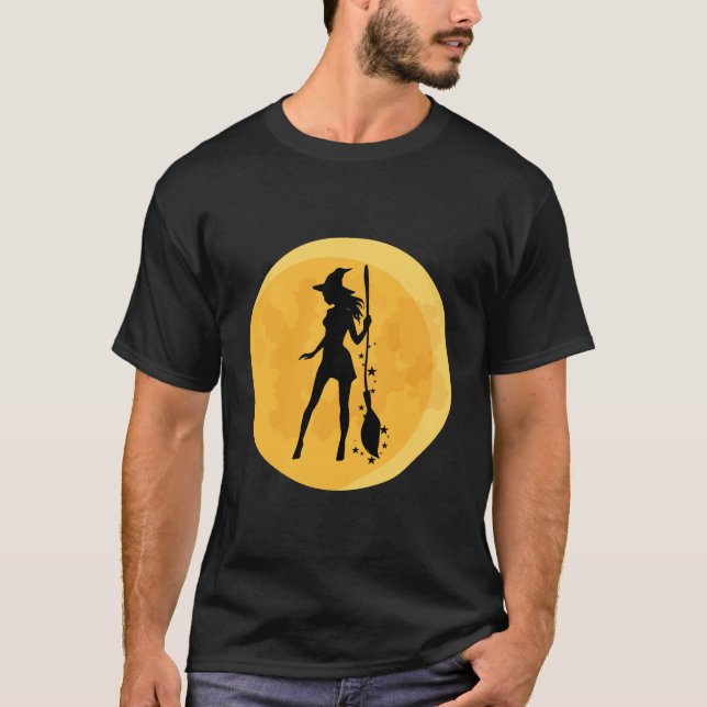 Sexy Halloween Witch T Shirt (Framsida)